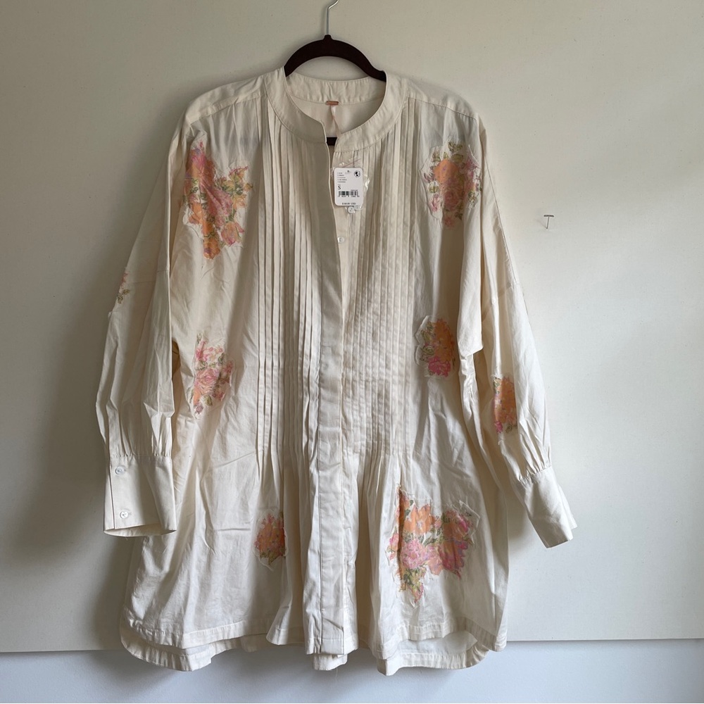 NWT, Sz S Free People Patchwork Shirt